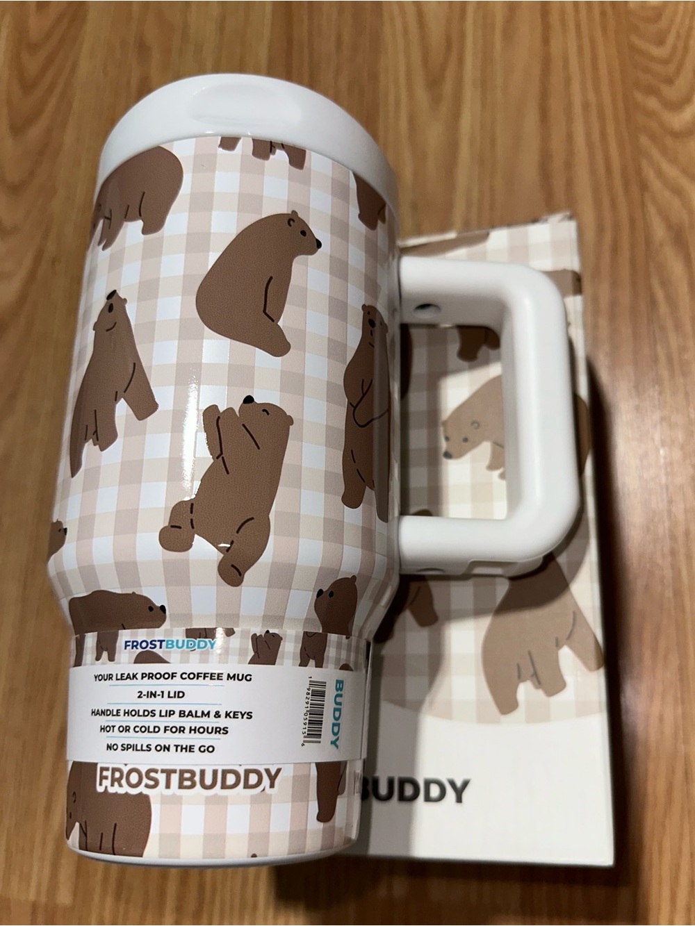 Frost Buddy Gingham Bear Mug Buddy